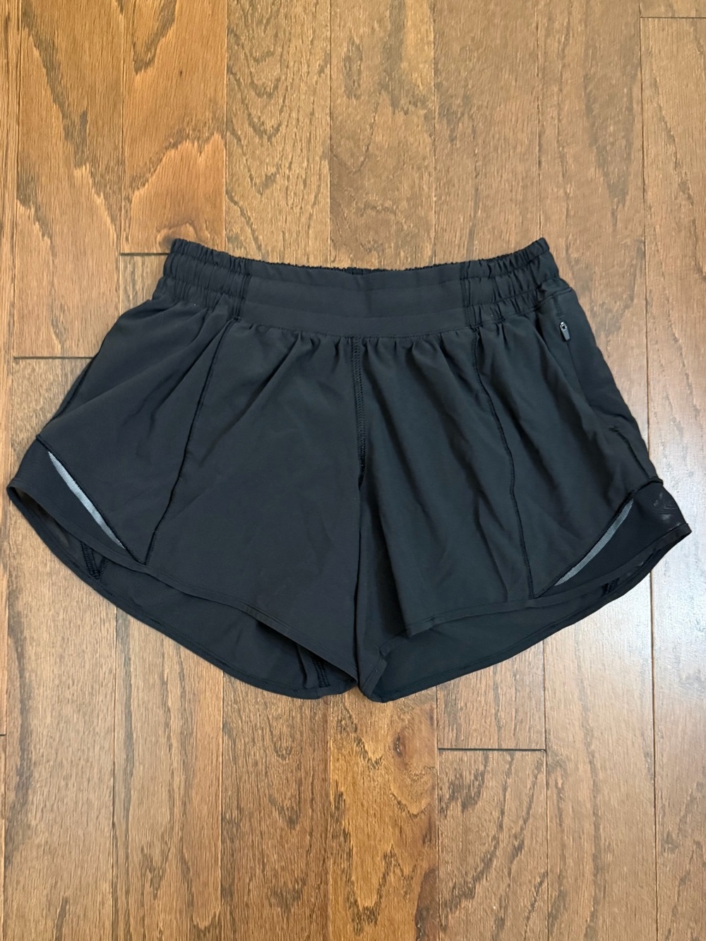 lululemon Hotty Hot Shorts Black size 4 Tall Long Lined Running Athletic Shorts
